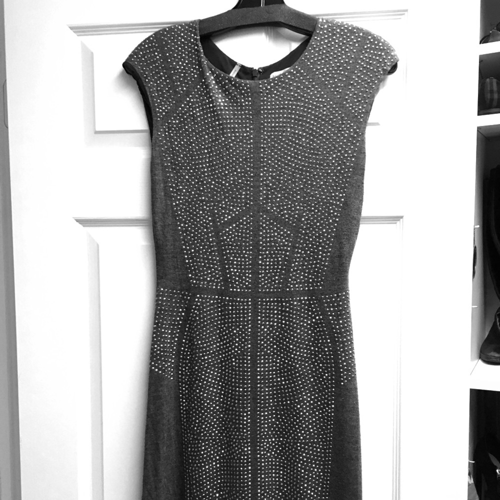 Rebecca Taylor gray nailhead sheath